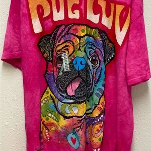 The Mountain women’s “Pug Love”💗 shirt made in the USA